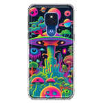 Motorola Moto G Play 2021 Neon Rainbow Psychedelic UFO Alien Planet Hybrid Protective Phone Case Cover