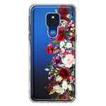 Motorola Moto G Play 2021 Red Summer Watercolor Floral Bouquets Ruby Flowers Hybrid Protective Phone Case Cover