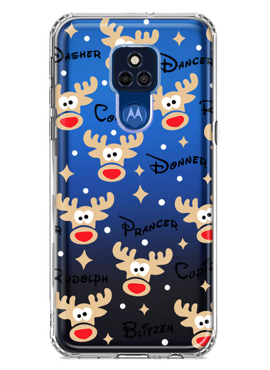 Motorola Moto G Play 2021 Red Nose Reindeer Christmas Winter Holiday Hybrid Protective Phone Case Cover