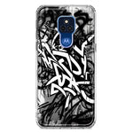 Motorola Moto G Play 2021 Black White Urban Graffiti Hybrid Protective Phone Case Cover