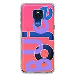 Motorola Moto G Play 2021 Pink Purple Clear Funny Text Quote Boujee Hybrid Protective Phone Case Cover