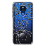 Motorola Moto G Play 2021 Creepy Black Spider Web Halloween Horror Spooky Hybrid Protective Phone Case Cover