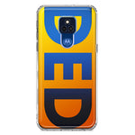 Motorola Moto G Play 2021 Orange Yellow Clear Funny Text Quote Ded Hybrid Protective Phone Case Cover