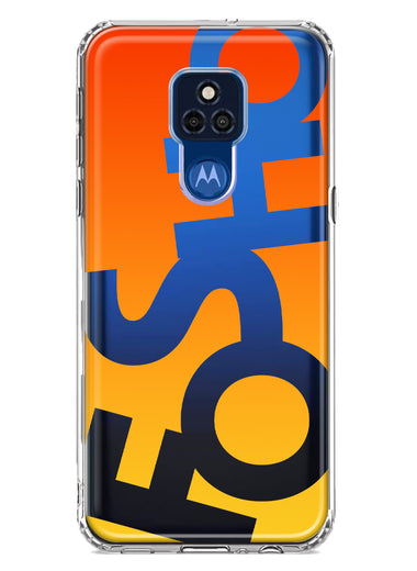 Motorola Moto G Play 2021 Orange Yellow Clear Funny Text Quote Fosho Hybrid Protective Phone Case Cover