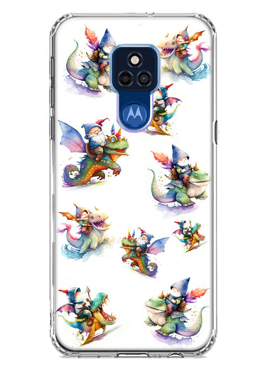 Motorola Moto G Play 2021 Cute Fairy Cartoon Gnomes Dragons Monsters Hybrid Protective Phone Case Cover