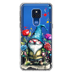 Motorola Moto G Play 2021 Gnome Red Purple Blue Roses Garden Hybrid Protective Phone Case Cover