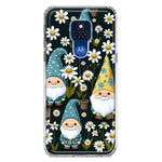 Motorola Moto G Play 2021 Cute White Daisies Gnomes Flowers Floral Double Layer Phone Case Cover