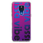 Motorola Moto G Play 2021 Purple Clear Funny Text Quote Issa Vibe Hybrid Protective Phone Case Cover