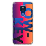 Motorola Moto G Play 2021 Purple Pink Orange Clear Funny Text Quote Low Key Hybrid Protective Phone Case Cover