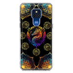 Motorola Moto G Play 2021 Mandala Geometry Abstract Dragon Pattern Hybrid Protective Phone Case Cover