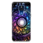 Motorola Moto G Play 2021 Mandala Geometry Abstract Galaxy Pattern Hybrid Protective Phone Case Cover