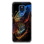 Motorola Moto G Play 2021 Mandala Geometry Abstract Butterfly Pattern Hybrid Protective Phone Case Cover