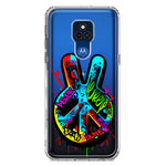 Motorola Moto G Play 2021 Peace Graffiti Painting Art Hybrid Protective Phone Case Cover