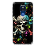 Motorola Moto G Play 2021 Fantasy Paint Splash Pirate Skull Hybrid Protective Phone Case Cover