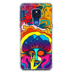 Motorola Moto G Play 2021 Neon Rainbow Psychedelic Trippy Hippie Big Brain Hybrid Protective Phone Case Cover