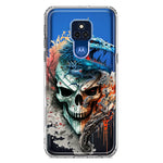 Motorola Moto G Play 2021 Fantasy Blue Dragon Dream Skull Double Layer Phone Case Cover