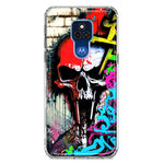 Motorola Moto G Play 2021 Skull Face Graffiti Painting Art Hybrid Protective Phone Case Cover