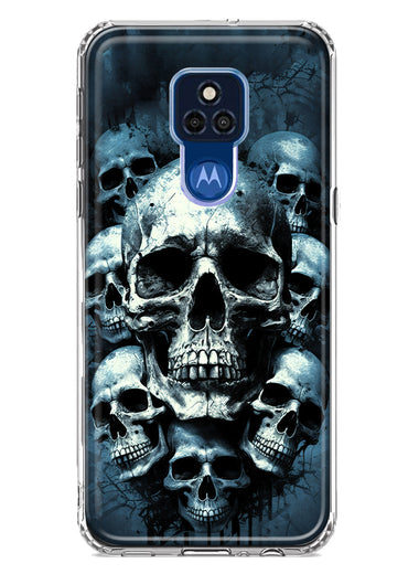 Motorola Moto G Play 2021 Graveyard Death Dream Skulls Double Layer Phone Case Cover