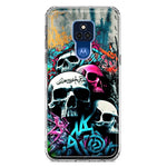 Motorola Moto G Play 2021 Skulls Graffiti Painting Art Hybrid Protective Phone Case Cover