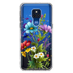 Motorola Moto G Play 2021 Purple Yellow Red Spring Flowers Floral Hybrid Protective Phone Case Cover