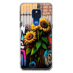 Motorola Moto G Play 2021 Sunflowers Graffiti Painting Art Hybrid Protective Phone Case Cover