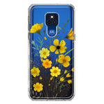 Motorola Moto G Play 2021 Yellow Summer Flowers Floral Hybrid Protective Phone Case Cover