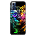 Motorola Moto G Play 2023 Neon Rainbow Swag Tiger Hybrid Protective Phone Case Cover