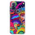 Motorola Moto G Play 2023 Neon Rainbow Psychedelic Indie Hippie Indie King Hybrid Protective Phone Case Cover
