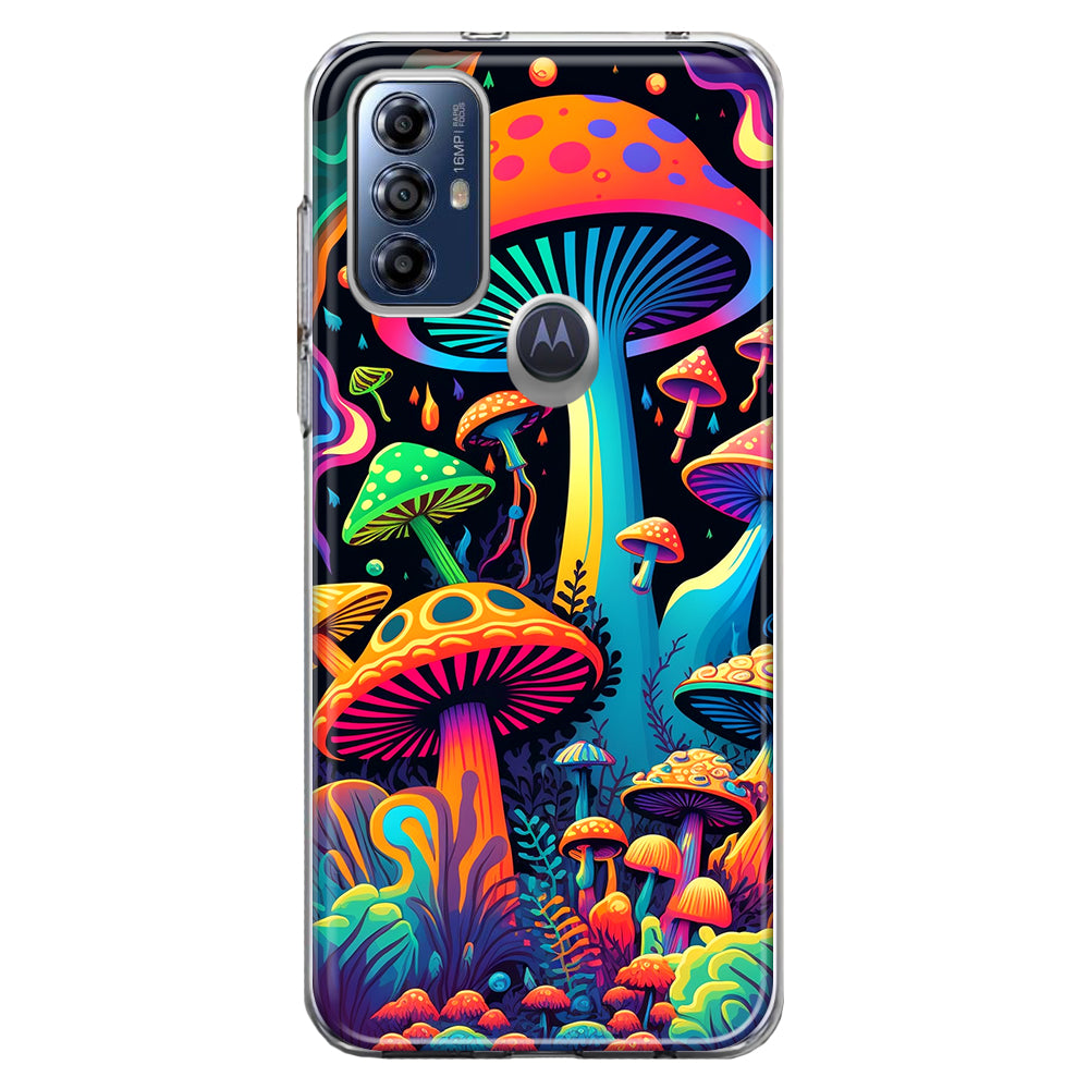 For Motorola Moto G Play 2023 Neon Rainbow Psychedelic Indie Hippie Mushrooms Hybrid Protective Phone Case Cover For Motorola Moto G Play 2023 Neon Rainbow Psychedelic Indie Hippie Mushrooms Hybrid Protective Phone Case Cover
