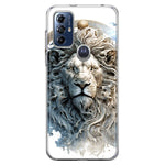 Motorola Moto G Play 2023 Abstract Lion Sculpture Hybrid Protective Phone Case Cover