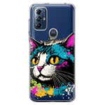Motorola Moto G Play 2023 Cool Cat Oil Paint Pop Art Hybrid Protective Phone Case Cover
