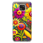 Motorola Moto G Power 2021 Colorful Yellow Pink Folk Style Floral Vibrant Spring Flowers Hybrid Protective Phone Case Cover