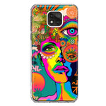 Motorola Moto G Power 2021 Neon Rainbow Psychedelic Hippie One Eye Pop Art Hybrid Protective Phone Case Cover