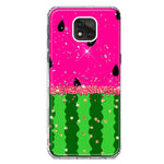 Motorola Moto G Power 2021 Summer Watermelon Sugar Vacation Tropical Fruit Pink Green Hybrid Protective Phone Case Cover