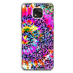 Motorola Moto G Power 2021 Vibrant Pink Purple Tie Dye Summer Leopard Swirl Rainbow Hybrid Protective Phone Case Cover