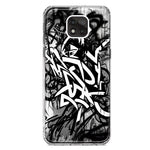 Motorola Moto G Power 2021 Black White Urban Graffiti Hybrid Protective Phone Case Cover