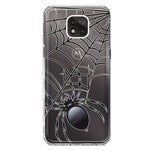 Motorola Moto G Power 2021 Creepy Black Spider Web Halloween Horror Spooky Hybrid Protective Phone Case Cover