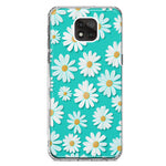 Motorola Moto G Power 2021 Turquoise Teal White Daisies Cute Daisy Polka Dots Double Layer Phone Case Cover