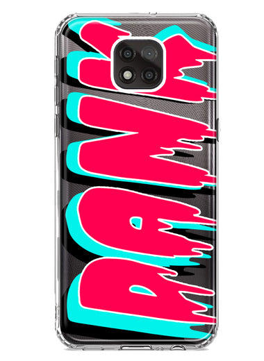 Motorola Moto G Power 2021 Teal Pink Clear Funny Text Quote Dank Hybrid Protective Phone Case Cover