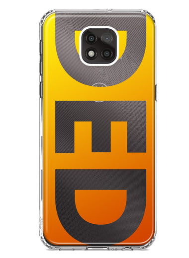 Motorola Moto G Power 2021 Orange Yellow Clear Funny Text Quote Ded Hybrid Protective Phone Case Cover