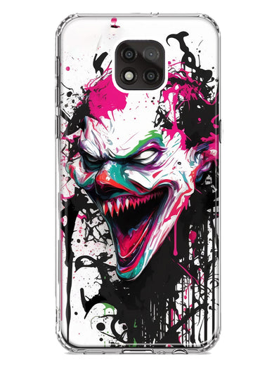 Motorola Moto G Power 2021 Evil Joker Face Painting Graffiti Hybrid Protective Phone Case Cover