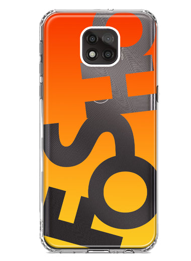Motorola Moto G Power 2021 Orange Yellow Clear Funny Text Quote Fosho Hybrid Protective Phone Case Cover