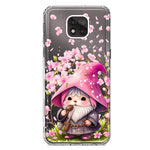 Motorola Moto G Power 2021 Cute Pink Cherry Blossom Gnome Spring Floral Flowers Double Layer Phone Case Cover