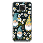 Motorola Moto G Power 2021 Cute White Daisies Gnomes Flowers Floral Double Layer Phone Case Cover