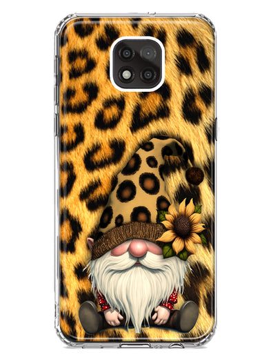 Motorola Moto G Power 2021 Gnome Sunflower Leopard Hybrid Protective Phone Case Cover