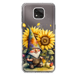 Motorola Moto G Power 2021 Cute Gnome Sunflowers Clear Hybrid Protective Phone Case Cover