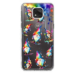 Motorola Moto G Power 2021 Neon Water Painting Colorful Splash Gnomes Hybrid Protective Phone Case Cover