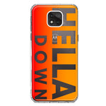 Motorola Moto G Power 2021 Orange Clear Funny Text Quote Hella Down Hybrid Protective Phone Case Cover