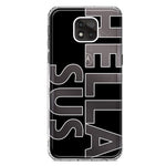 Motorola Moto G Power 2021 Black Clear Funny Text Quote Hella Sus Hybrid Protective Phone Case Cover