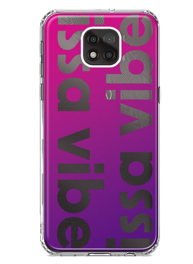 Motorola Moto G Power 2021 Purple Clear Funny Text Quote Issa Vibe Hybrid Protective Phone Case Cover